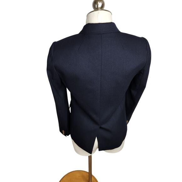 J. Crew Schoolboy Blazer Womens Size 4 Navy Blue Gold Buttons‎ Wool Blend Lined - Picture 7 of 12